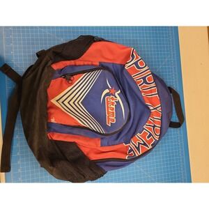 Varsity Backpack USA Theme Canvas School Travel Bag Red Blue Black Zip 12x5x16